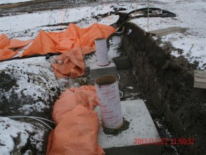 Construction site pic Pouring of East side piers